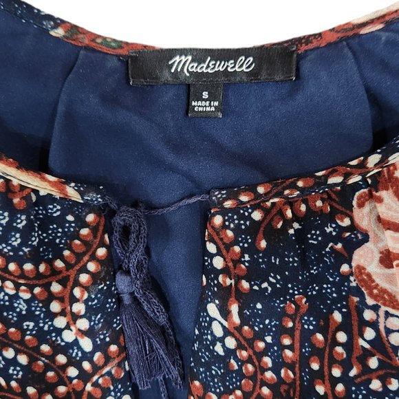 Madewell bohemian chiffon Dress with Flutter Sleeve Slip Dress Size S - Picture 7 of 7